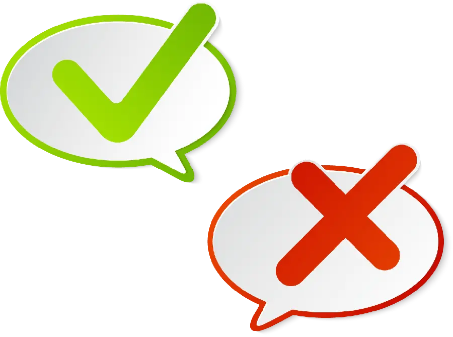 Image of right and wrong signs in PNG formatji png 