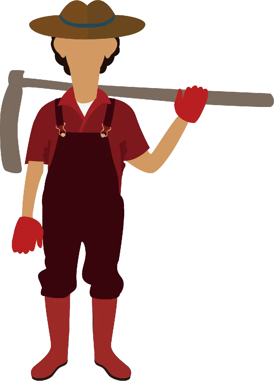 Computer drawing hardworking farmer design PNG