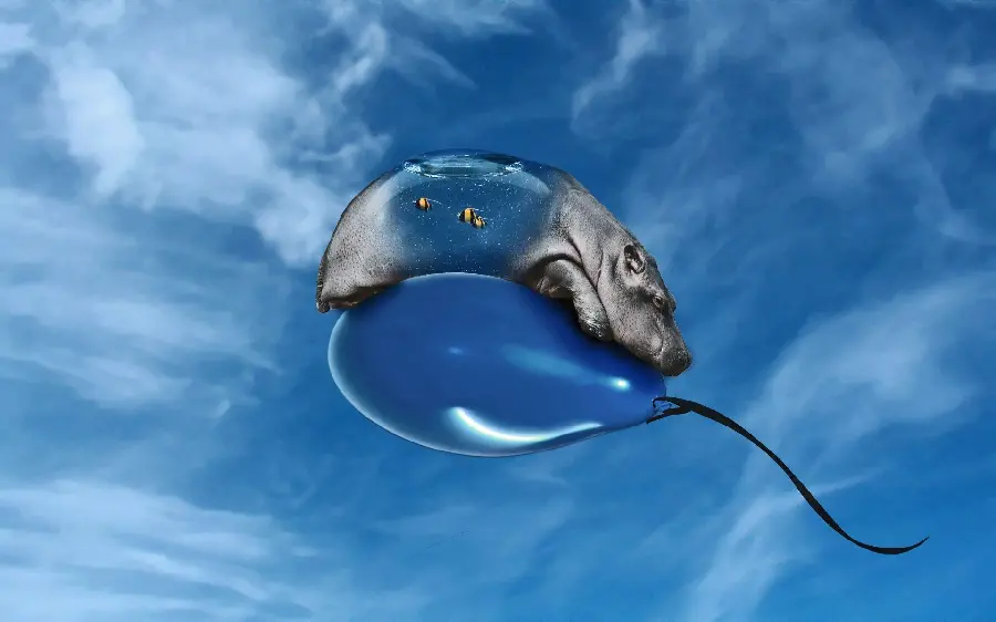 Creative and interesting wallpaper of animals designed in the surrealist style