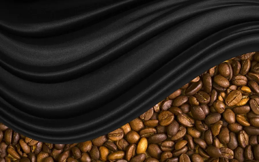 HD background of coffee beans, suitable for desktop backgrounds in cafes