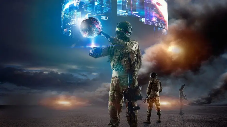 New photo of future military soldiers with advanced technology