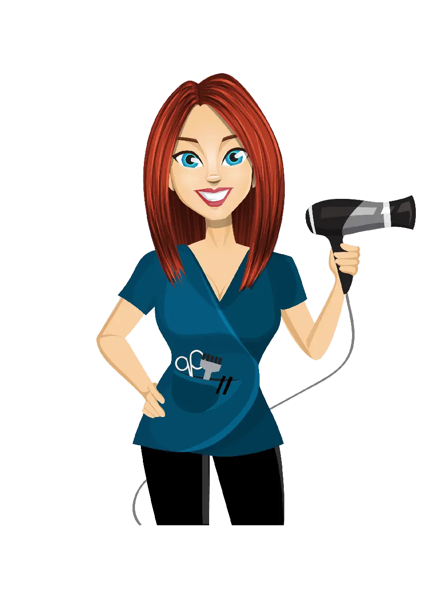 Photo of a hairdresser in PNG format and cropped