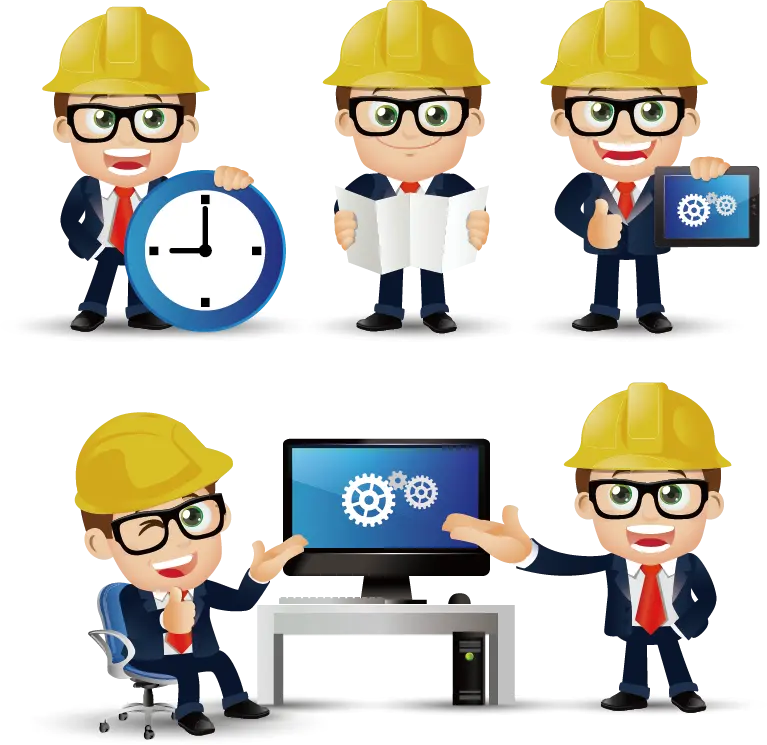 Download the cutest PNG graphic photo of a civil engineer without a background