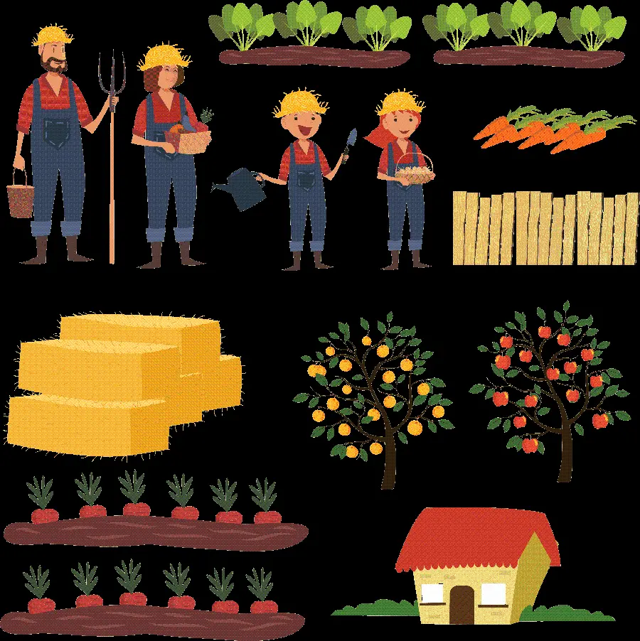 Various types of cropped PNG images related to agriculture with excellent quality