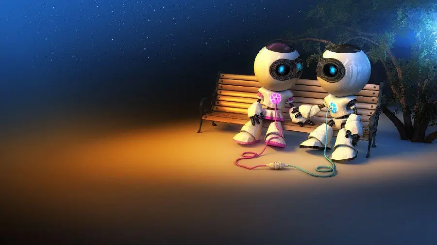 Couple profile image of robots in love and beloved