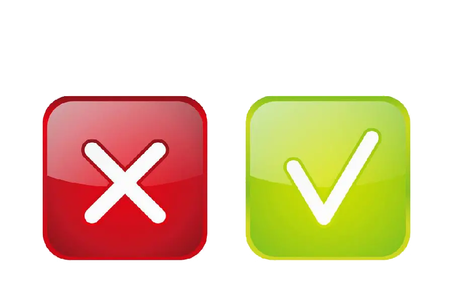 PNG image and cut out of true and false signs 