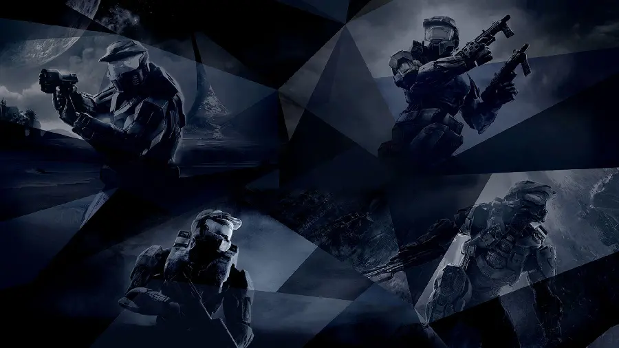 Wallpaper of Master Chief, the popular video game character from Halo