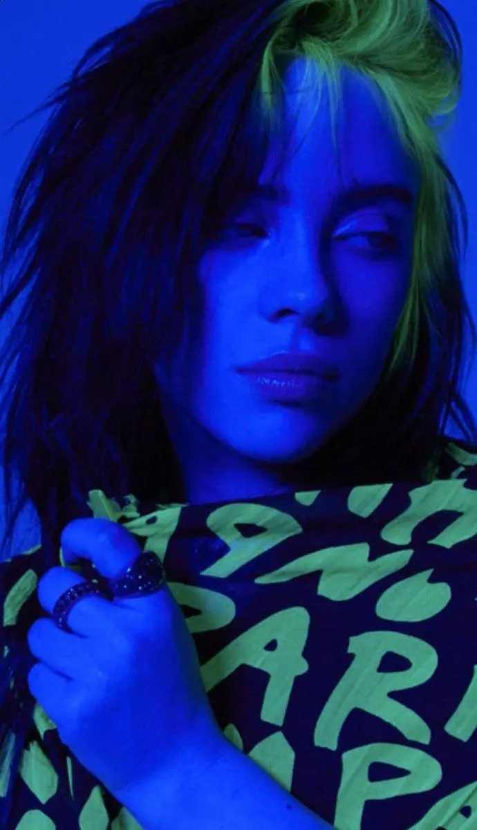 Trending photo of Billie Eilish with blue filter and effect