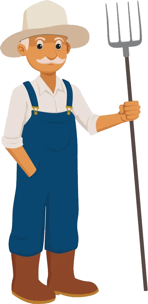 Old Man Farmer PNG Image Cut Out 