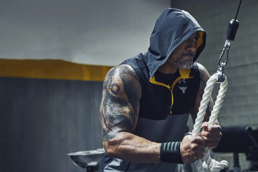 Photo of Dwayne Johnson doing sports