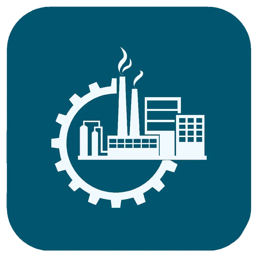 Round cut PNG photo with the theme of industry and economy 