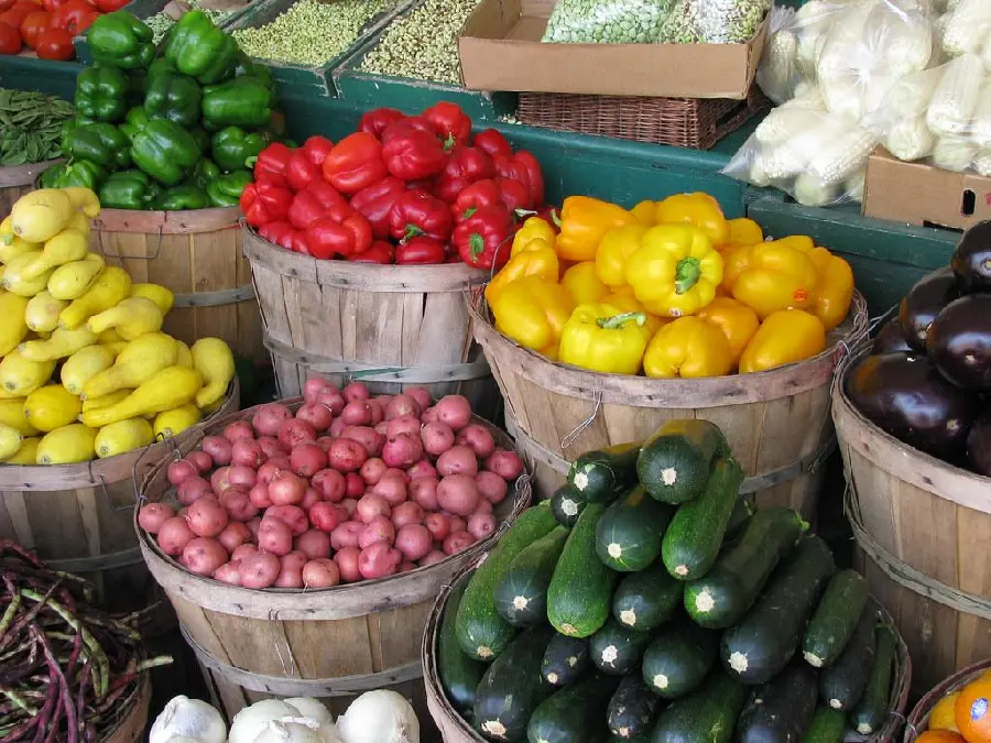 Photo of fresh and delicious fruit and vegetable farmers' market 