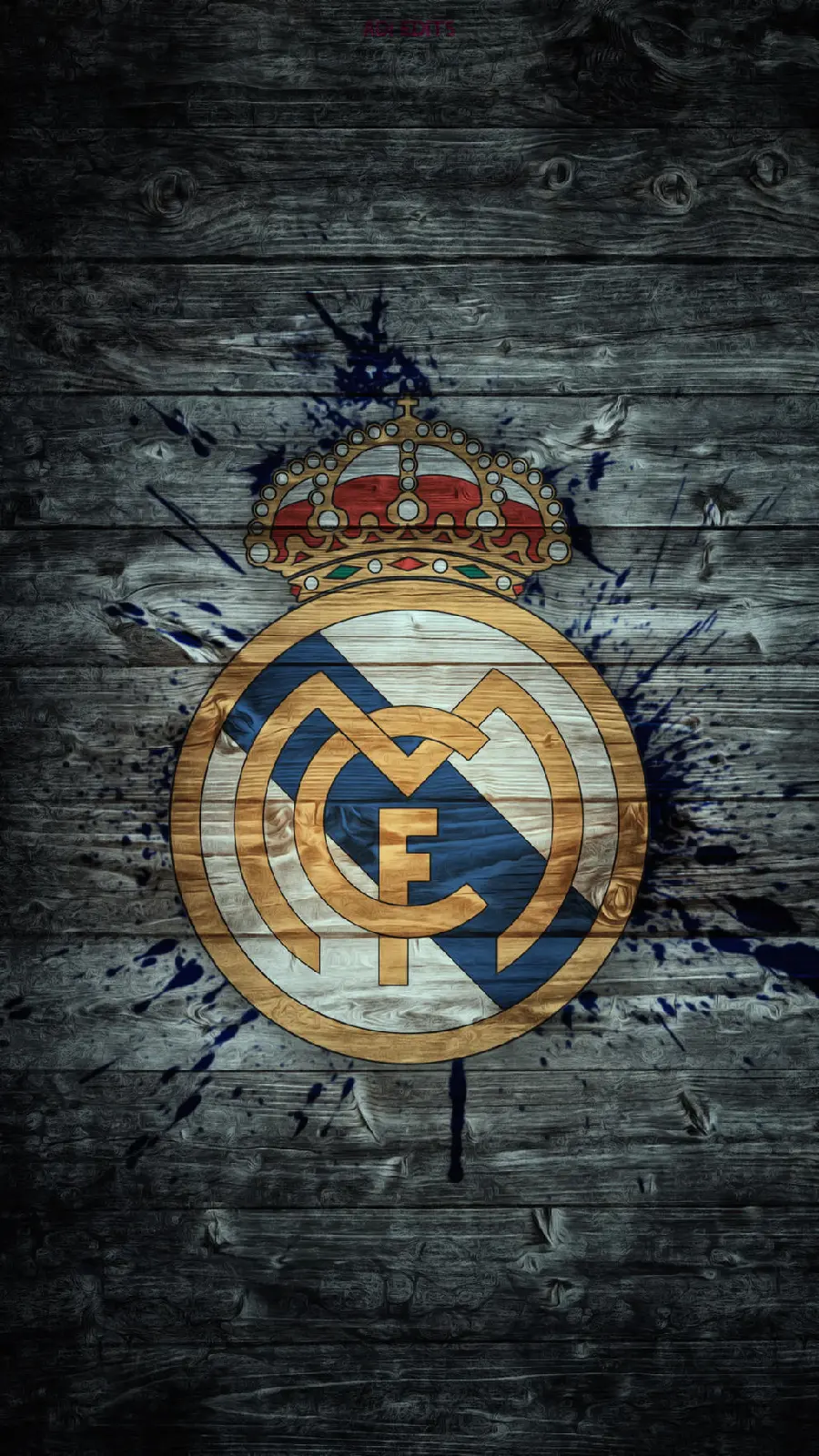 Real Madrid wallpaper with a textured background and a wooden design for European football fans