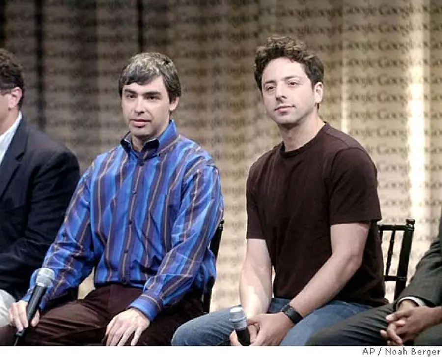 Photos of Larry Page and Sergey Brin in previous years