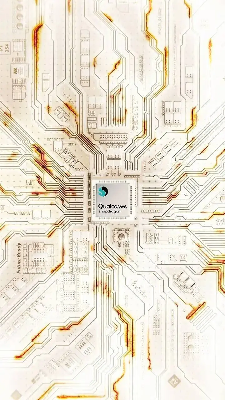 Photo of Snapdragon processor on electronic circuit vector background 