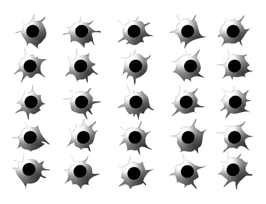 PNG and teleported image of bullet and bullet places on the wall