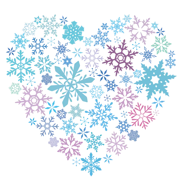 The coolest cute designed snowflake photo heart design PNG PNG 