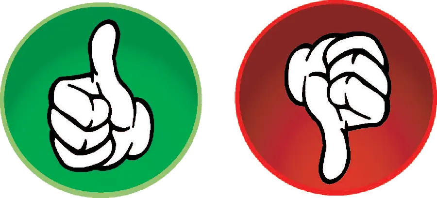 PNG photo of right and wrong signs or like and dislike 