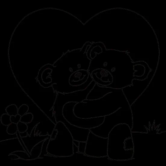 PNG drawing of loving bears for coloring
