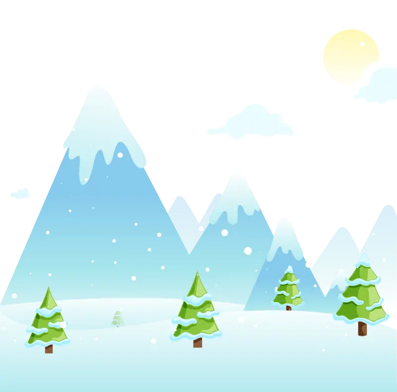Photo of a beautiful winter landscape in PNG format