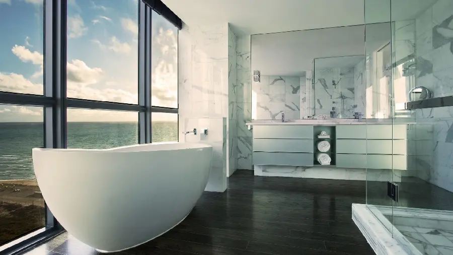 The latest new and classy wallpaper of a luxury outdoor bathroom