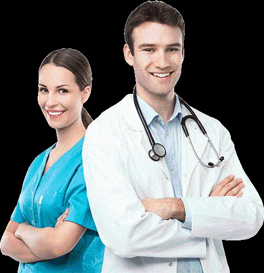 Download real photos of male and female nurses in PNG format and cropped without background