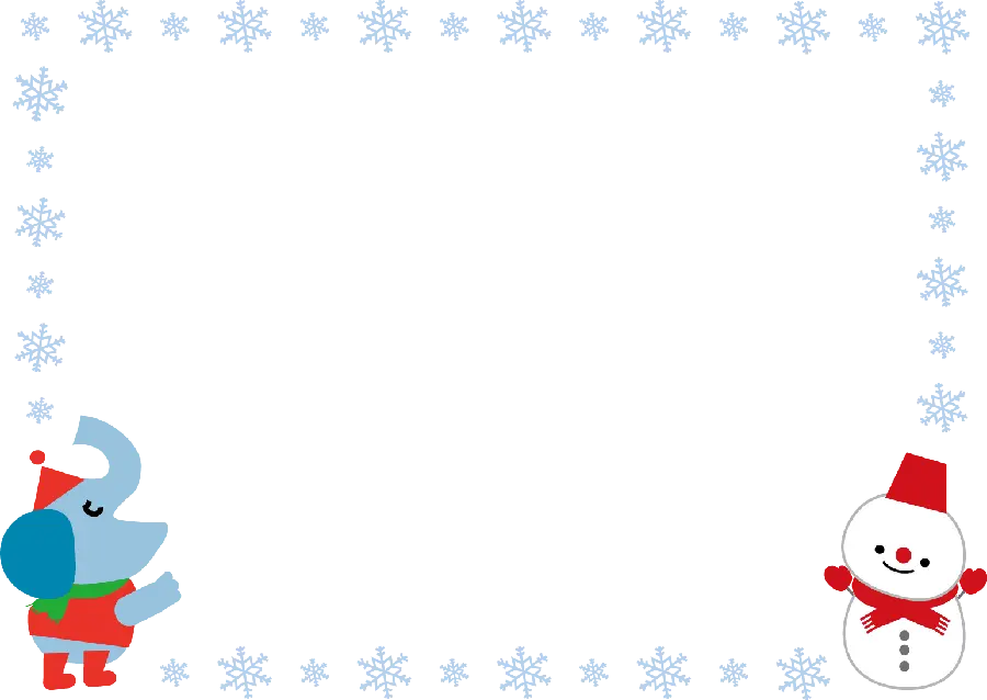 Simple photo of a frame around the screen and a photo frame of a snowman design PNG