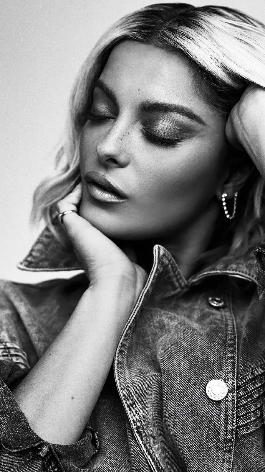 Black and white photo of Bebe Rexha suitable for motivational posts