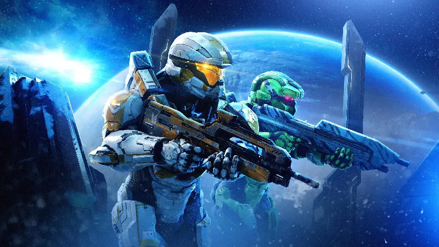 Background of Master Chief with a lot of charms for his fans