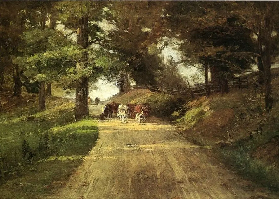 Crazy and creative classical art painting photo of a lush village design