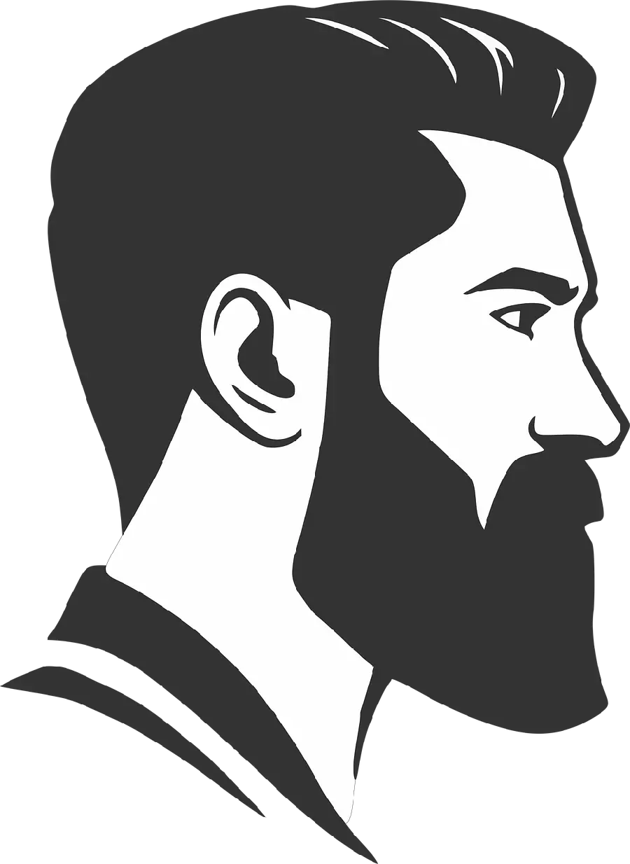 Vector logo of a man with a beard and mustache