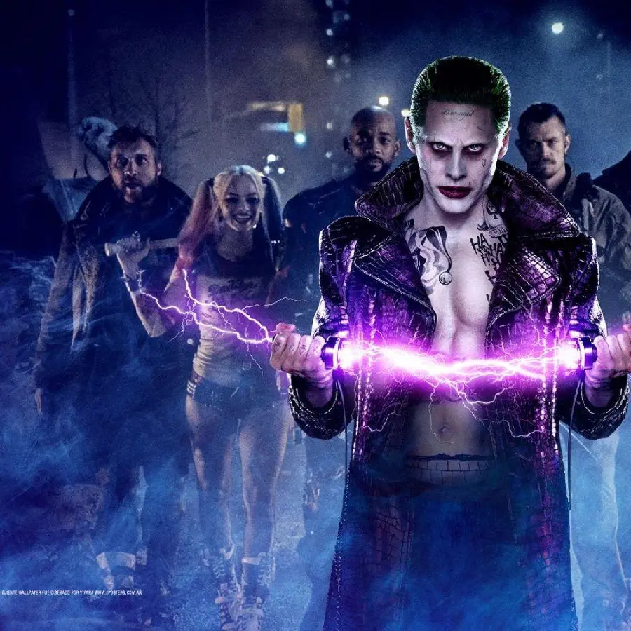 Photo of Harley Quinn, Deadshot, Bloodsport, Rick Flag, Paul Captain, and Boomerang in the Suicide Squad movie
