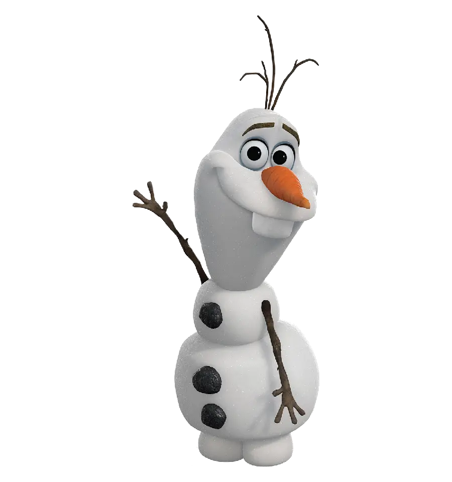 Cartoon graphic drawing of a snowman in PNG format
