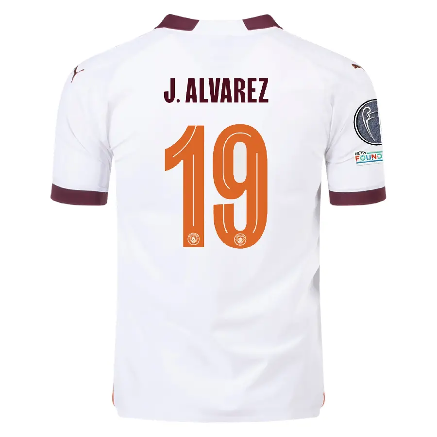 Photo of white shirt number 19 with the name of Julin Alvarez 