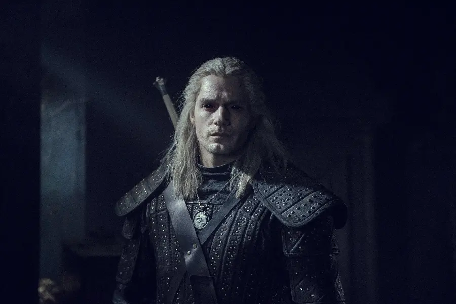 Image with makeup of Henry Cavill in the Witcher internet series 