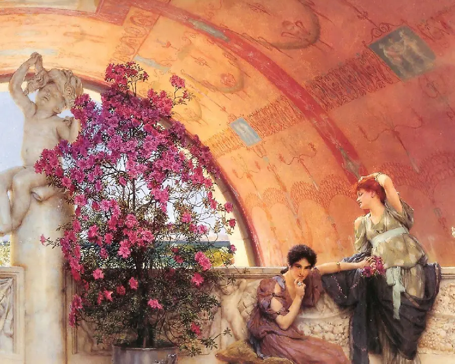 The latest classical and traditional architectural art painting photo 