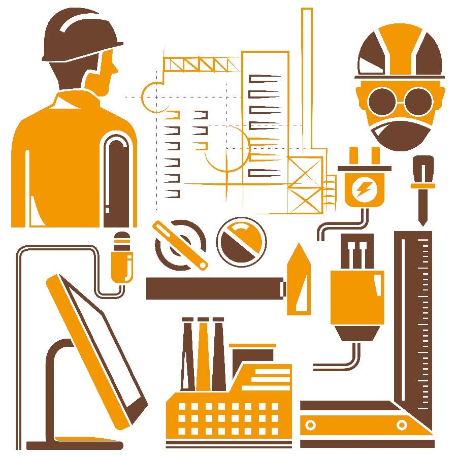 PNG image of factories and industrial tools and equipment
