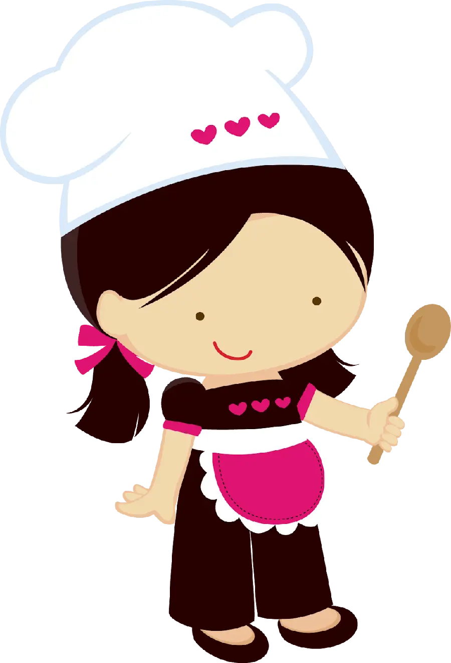 New photo Little girl chef without background 