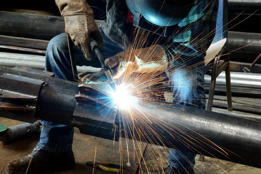Close-up photo of welding, the widely used science of metallurgy in today's world