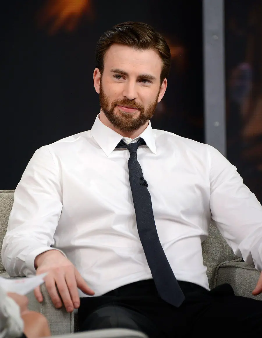 Chris Evans Wallpaper in White Dress and Black Tie