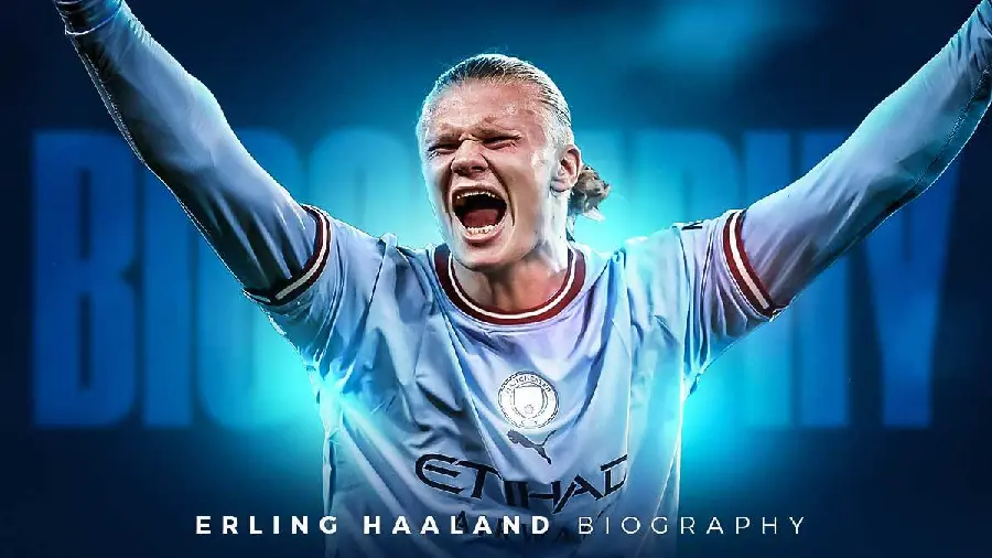 Free Download of Erling Haaland's Photo Screaming with Joy