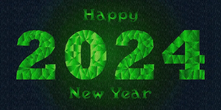 Download a computer graphic image of the number 2024 in HD quality for Christmas greetings