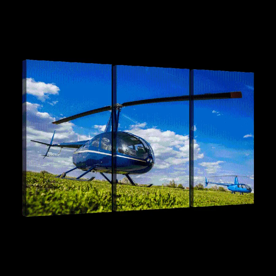 Private helicopter parked in the penthouse