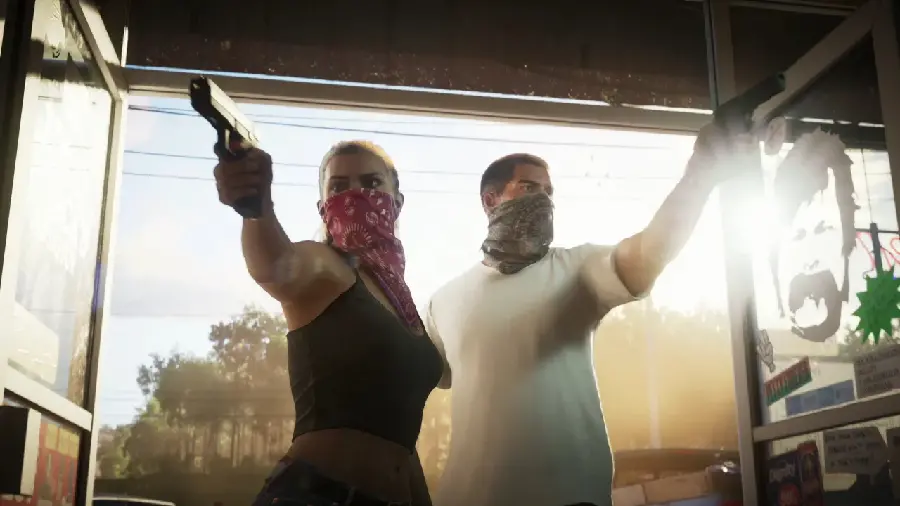 Background photo of the design of the main characters of the game GTA 6 