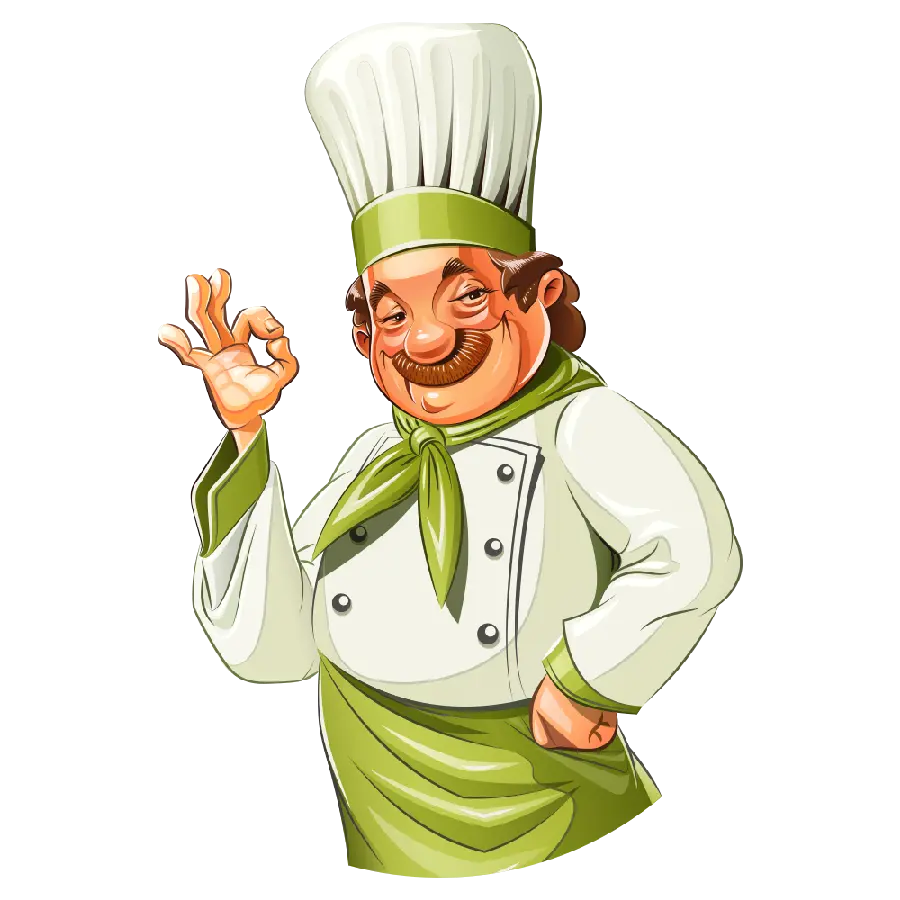 Chef with Mustache in PNG Format and Completely Free