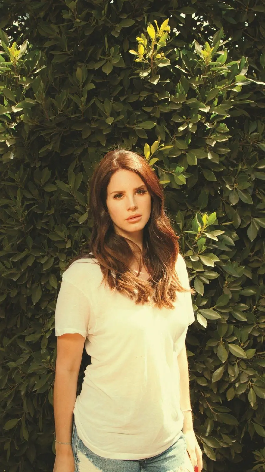 Background photo with a white T-shirt of Lana Del Rey