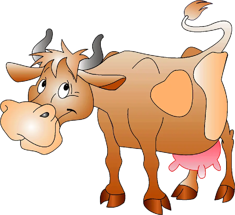 The most beautiful animated cow graphic image in free PNG format