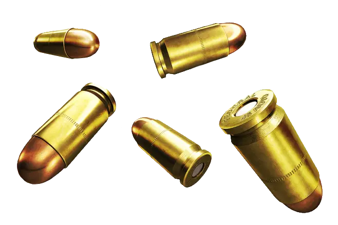 Real PNG image of bullets