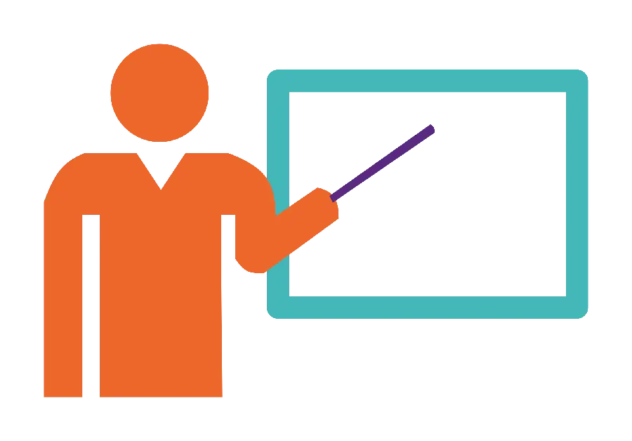 Download PNG image of a female math teacher with a special teaching coat and skirt