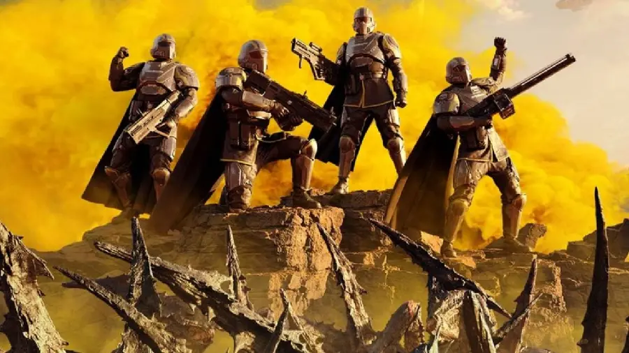 Helldivers 2 wallpaper in an attractive science fiction environment 